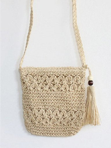 Ethnic Casual Straw Messenger Bag Vacation Beach YY6