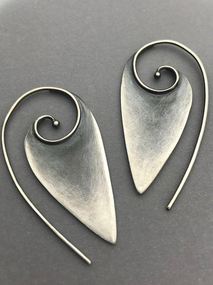 Boucles d'oreilles rétro simples en argent pour femme, bijoux décontractés quotidiens AD1009