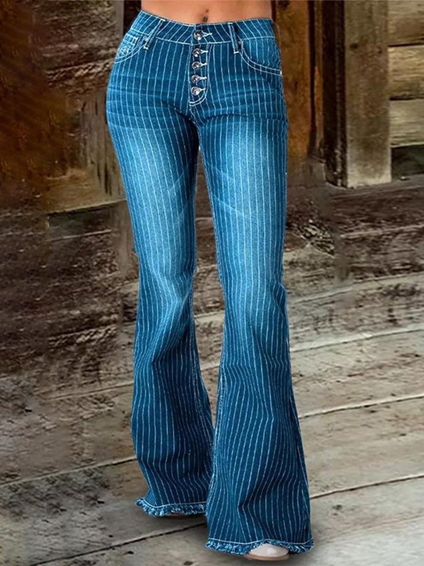 Plain Casual Loose Jeans AA30