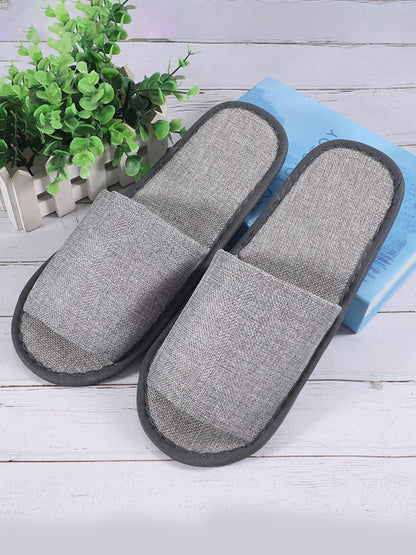 Chaussons jetables portables en lin pour voyage et vacances QAS50