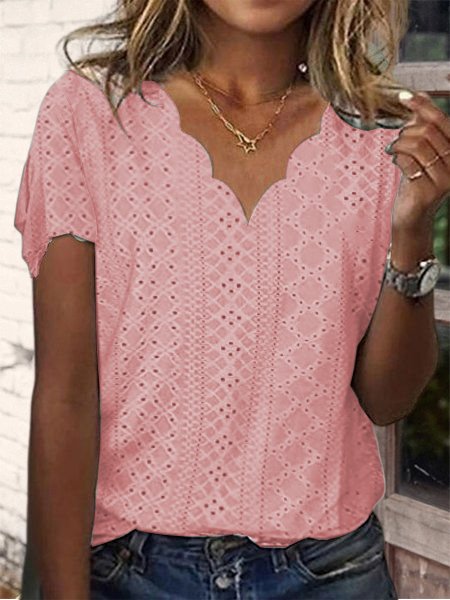 Women's Shell Neck Loose Short Sleeve T-Shirt AC10033