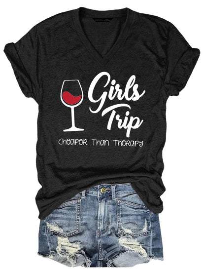 T-shirt pour femme "Girl's Trip" moins cher que la thérapie MMq8