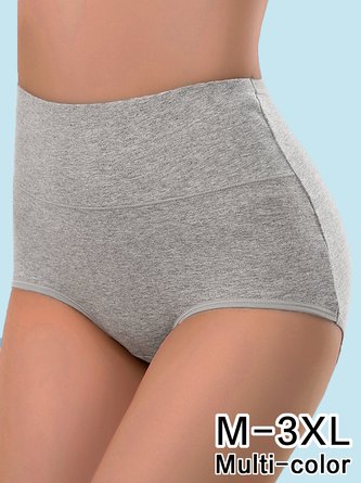 Atmungsaktive Slips aus Baumwolle mit hoher Taille in Übergröße QAR99