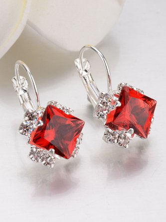 Boucles d'oreilles simples en alliage avec strass QAG57