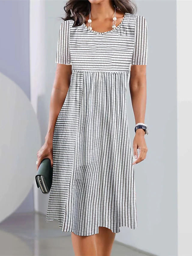 Loose Casual Striped Dress  WC116