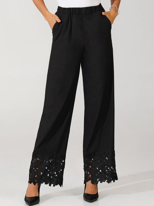 Autumn Urban Lace Straight Flowy Pants  WD120