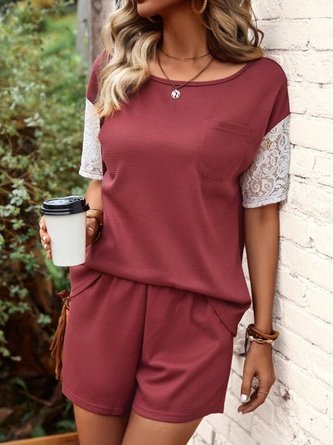 Plain Casual Two-Piece Set QAF23