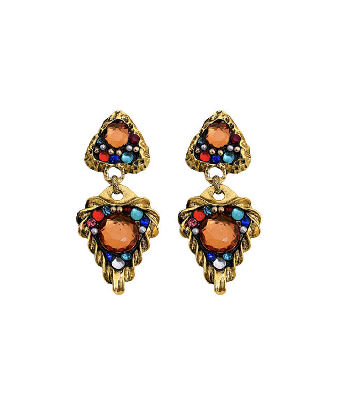 Art Rainbow Alloy Zircon Jade Drop Earrings LY9173 Ada Fashion