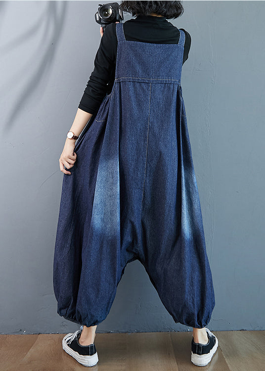 Beautiful Blue Oversized Pockets Denim Overalls Jumpsuit Summer Ada Fashion