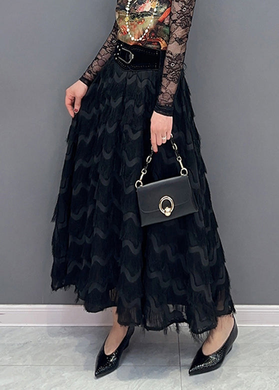 Black High Waist Maxi Skirt Spring