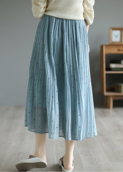 Blue Chiffon Pleated Skirts Oversized Exra Large Hem Summer Ada Fashion