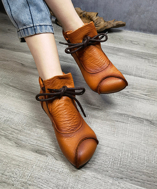 Ankle Boots Lace Up Soft Splicing