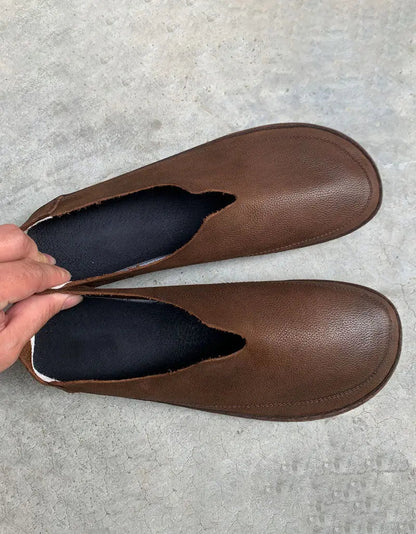 Comfortable Leather Handmade Retro Flats for Men Ada Fashion