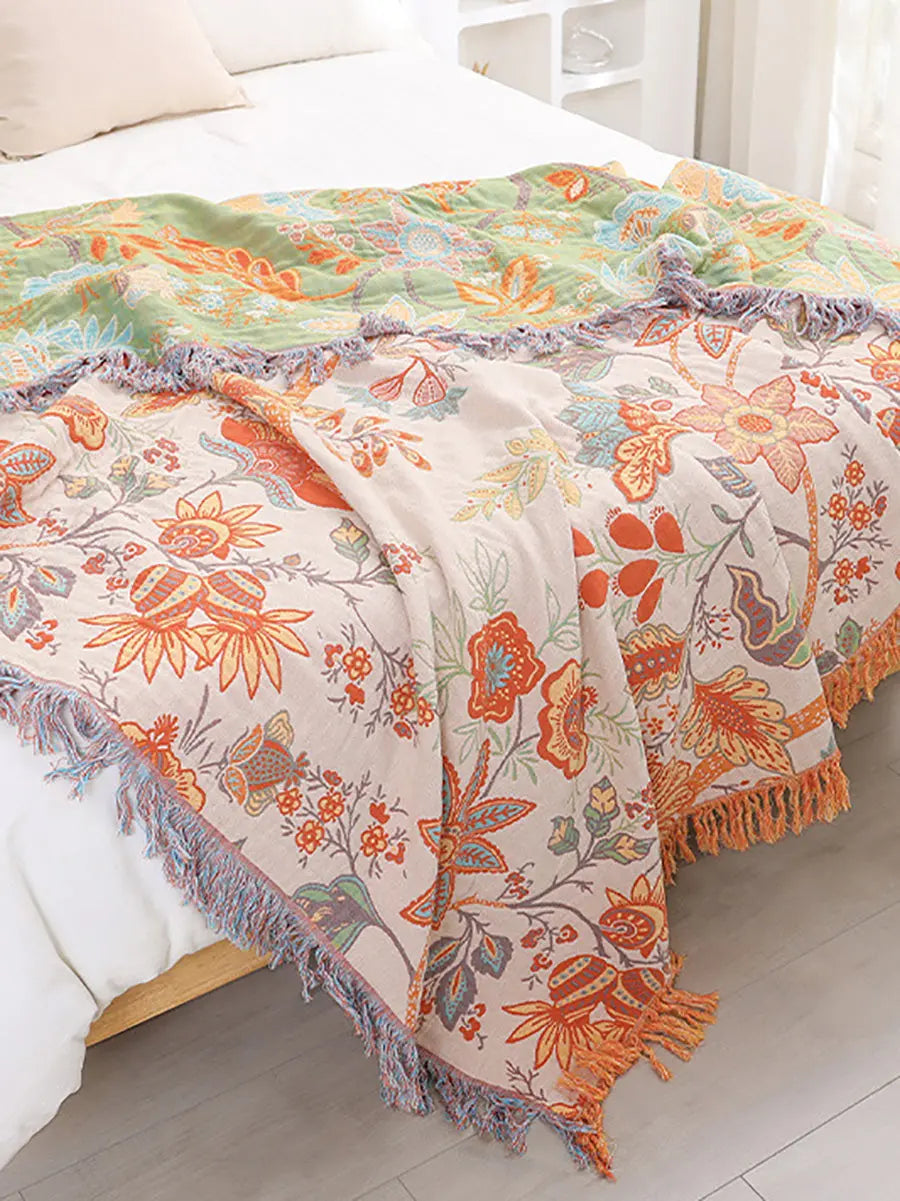 Cotton Queen Blanket 100% Cotton Bedcover Sofa Blanket Ada Fashion