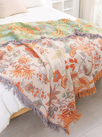 Cotton Queen Blanket 100% Cotton Bedcover Sofa Blanket Ada Fashion