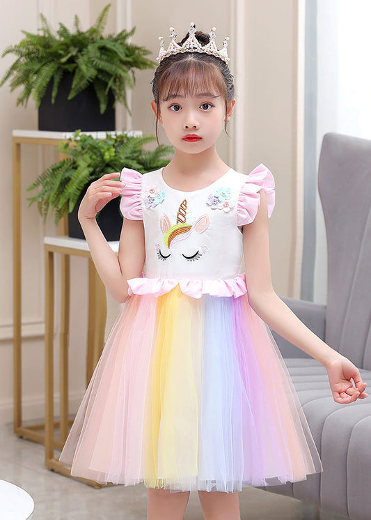 DIY White Embroideried Patchwork Ruffled Cotton Baby Girls Dresses Butterfly Sleeve