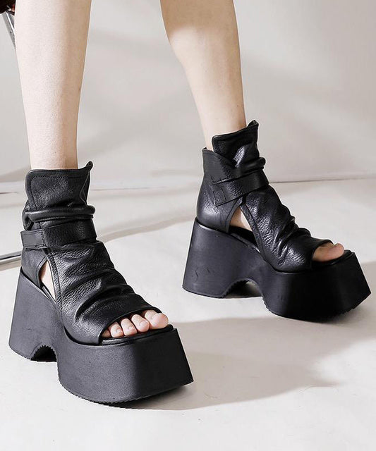 Fashion Black Sandals Platform Sandals LY4379