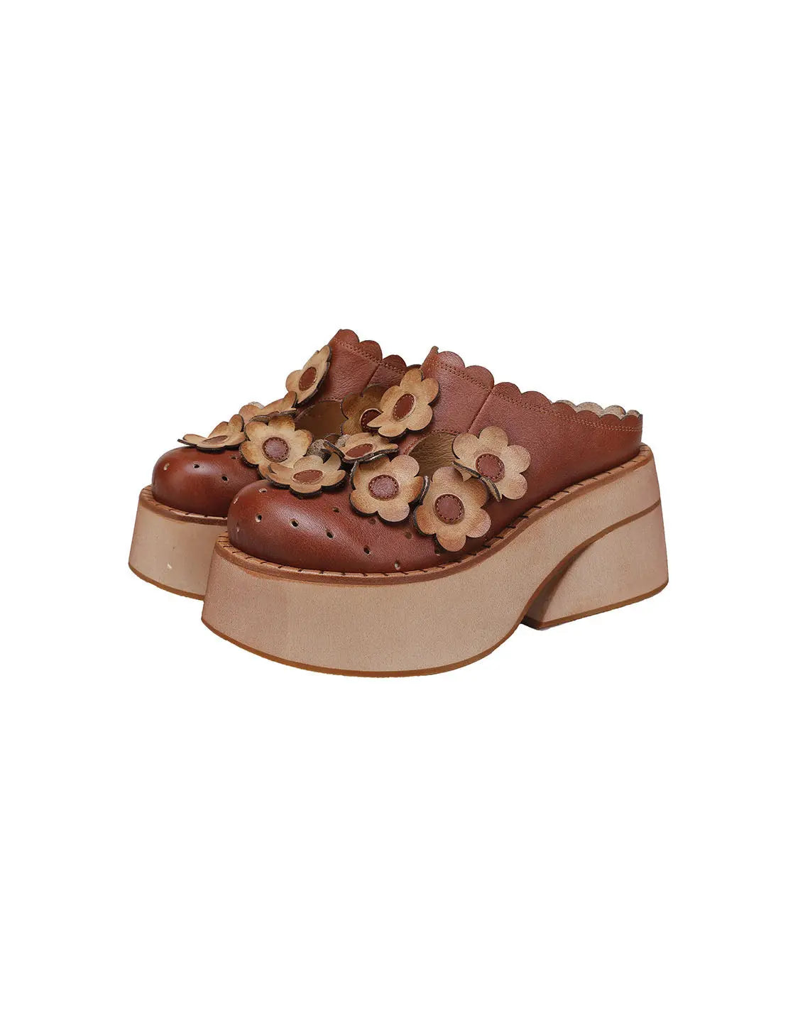 Flowers Decor Handmade Retro Platform Sandals Ada Fashion