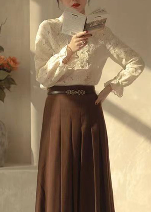 Warmes Fleece-Oberteil in französischem Beige