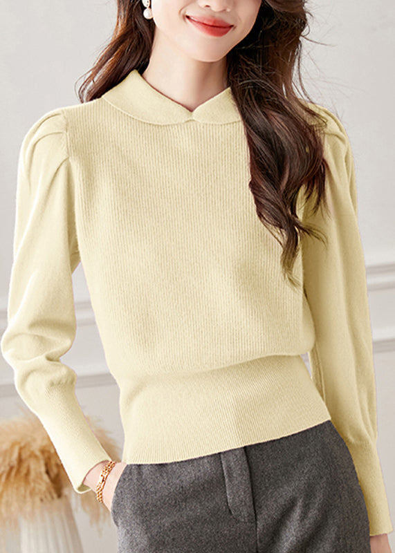 Peter Pan Collar Woolen Knit Pullover