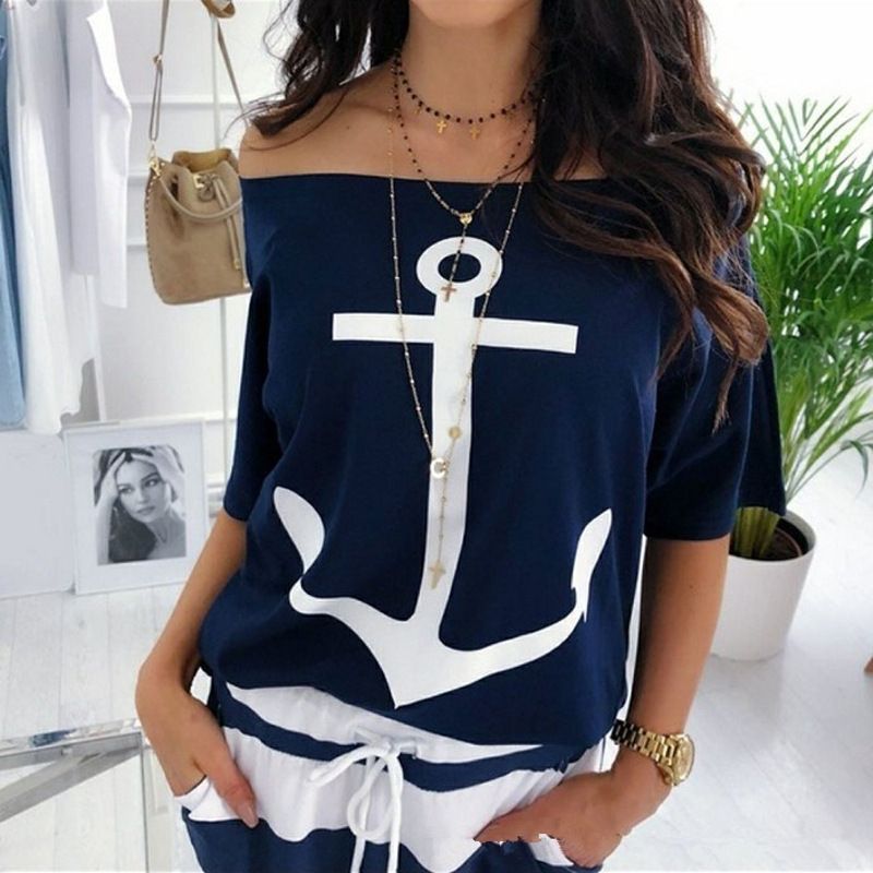 Elbow-Sleeve Printed T-Shirt CA3