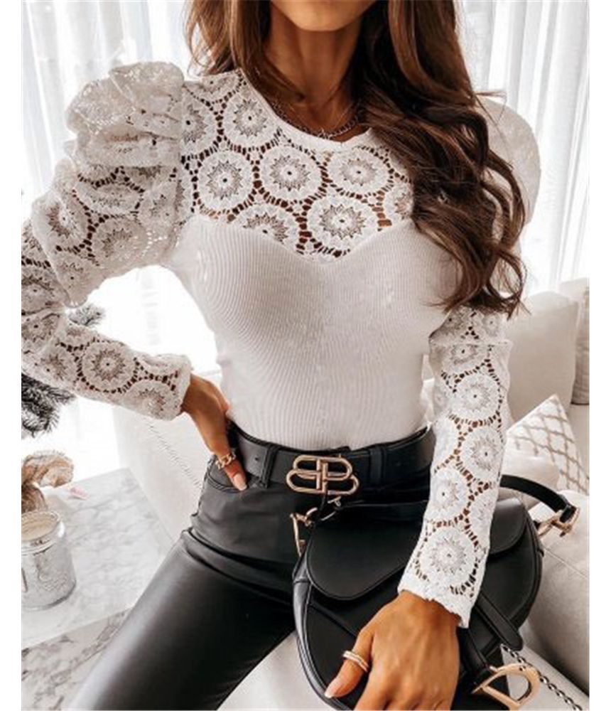 Long-Sleeve Lace Top OP39