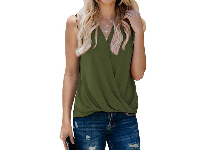 Sleeveless V-Neck Blouse CG32