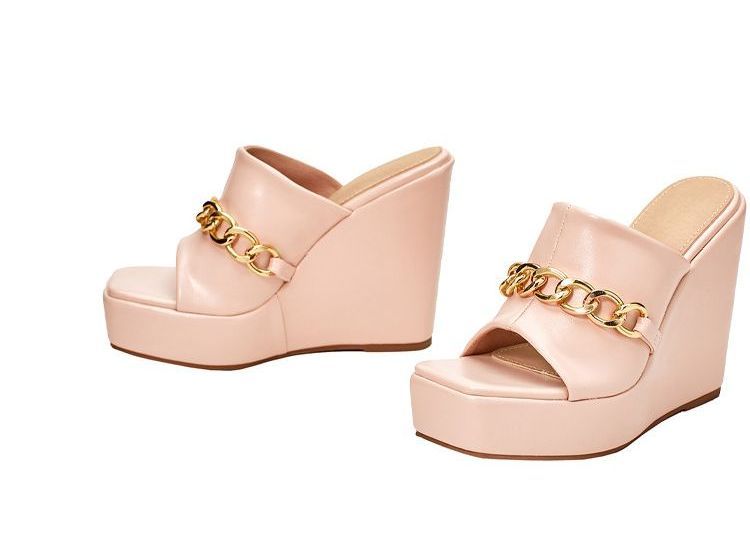 Chain Platform Wedge-Heel Sandals AE1059