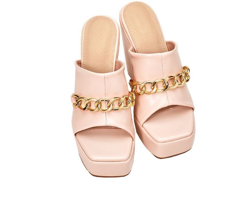 Chain Platform Wedge-Heel Sandals AE1059