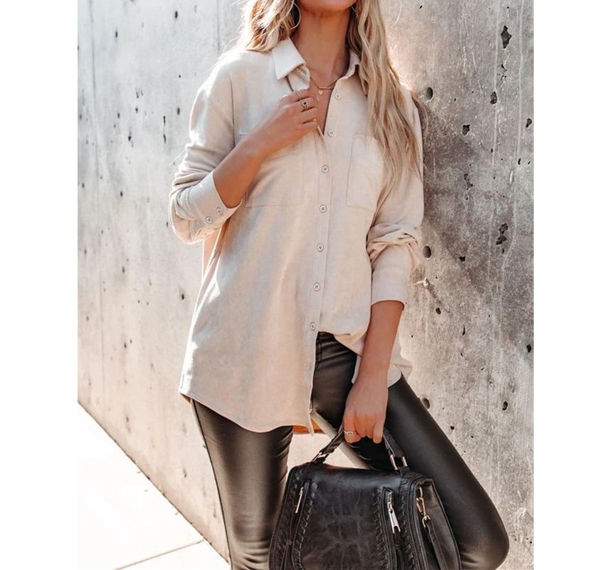 Long-Sleeve Plain Shirt OP63