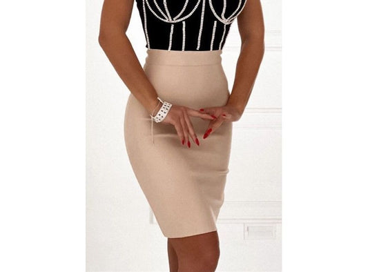 High Waist Plain Pencil Skirt FA220