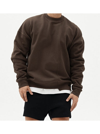 Loose Round Neck Pure Color Men's Versatile Sweater KO182