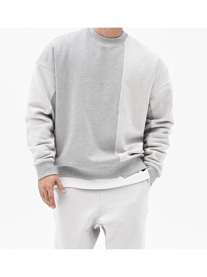 Loose Round Neck Pure Color Men's Versatile Sweater KO182