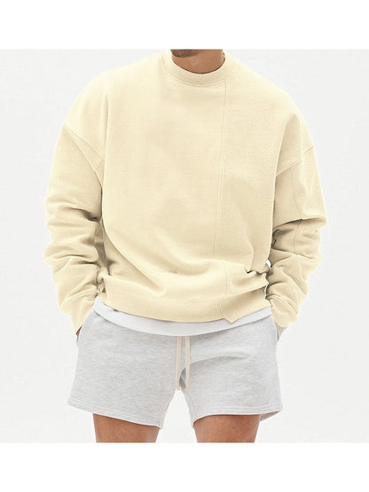 Loose Round Neck Pure Color Men's Versatile Sweater KO182
