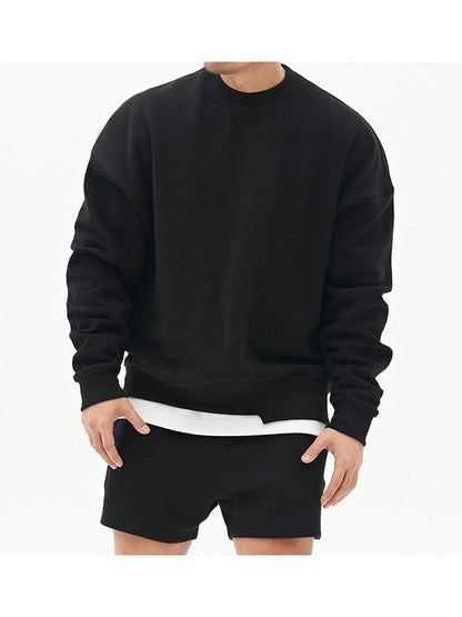 Loose Round Neck Pure Color Men's Versatile Sweater KO182