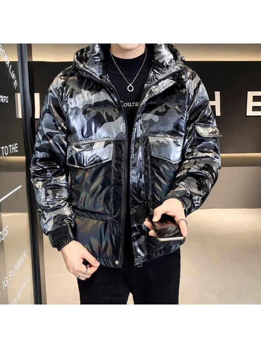 Manteau court à capuche imprimé pour homme, nouvelle collection hiver WW101