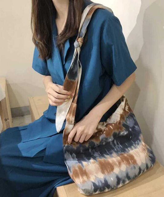 Unique Tie Dye Lace Up Canvas Messenger Bag LY1761
