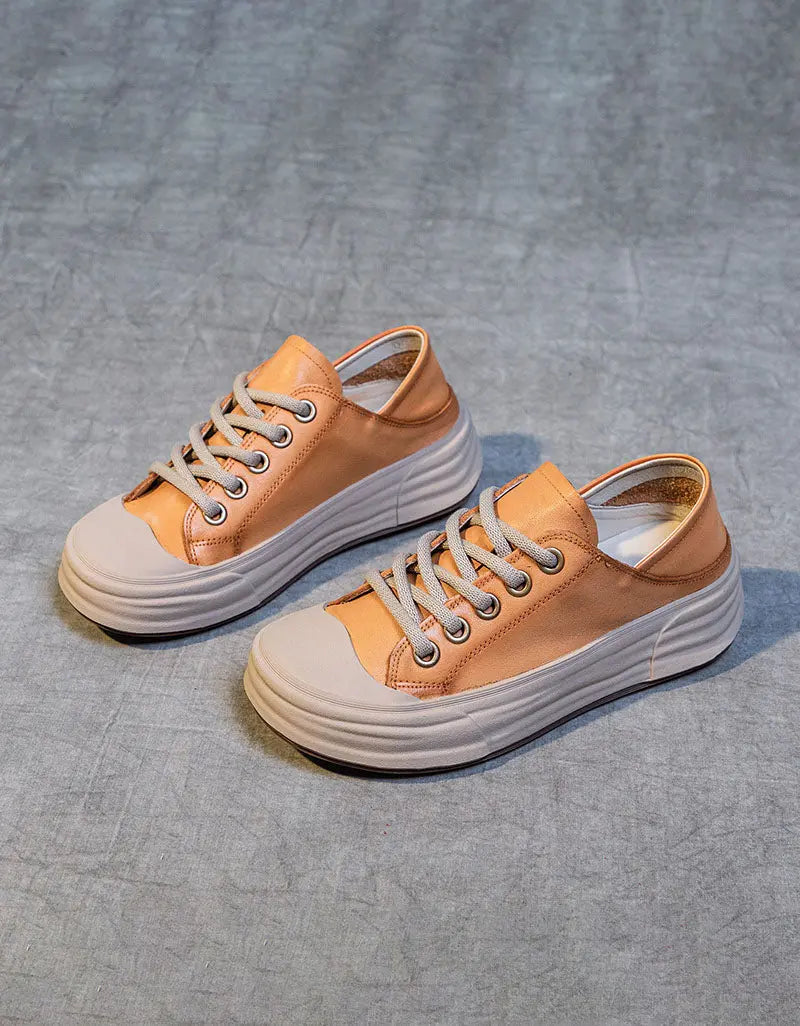 Versatile Casual Leather Sneakers for Women Ada Fashion