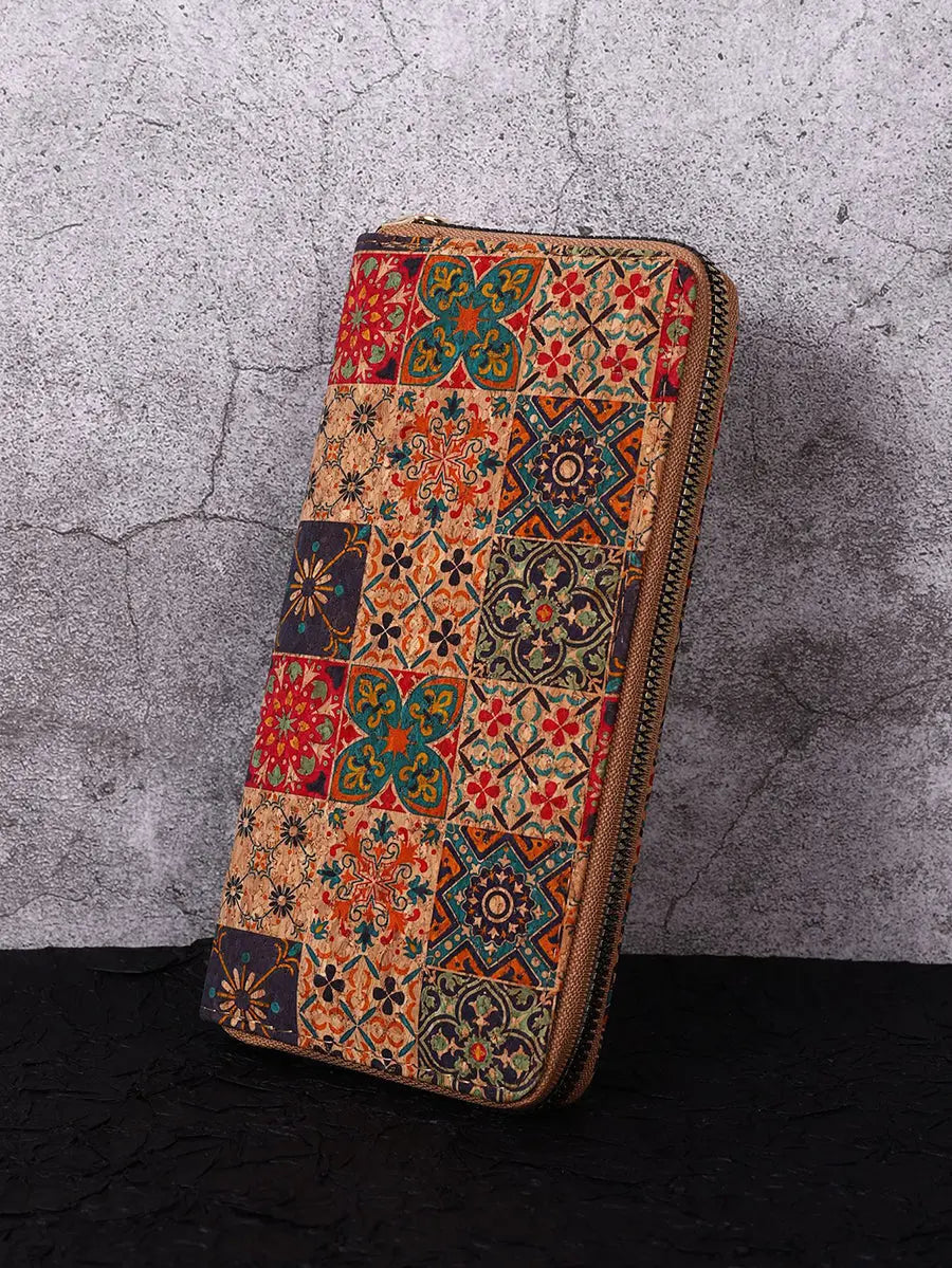 Vintage Flower Spliced Multifunction Bag Wallet Ada Fashion