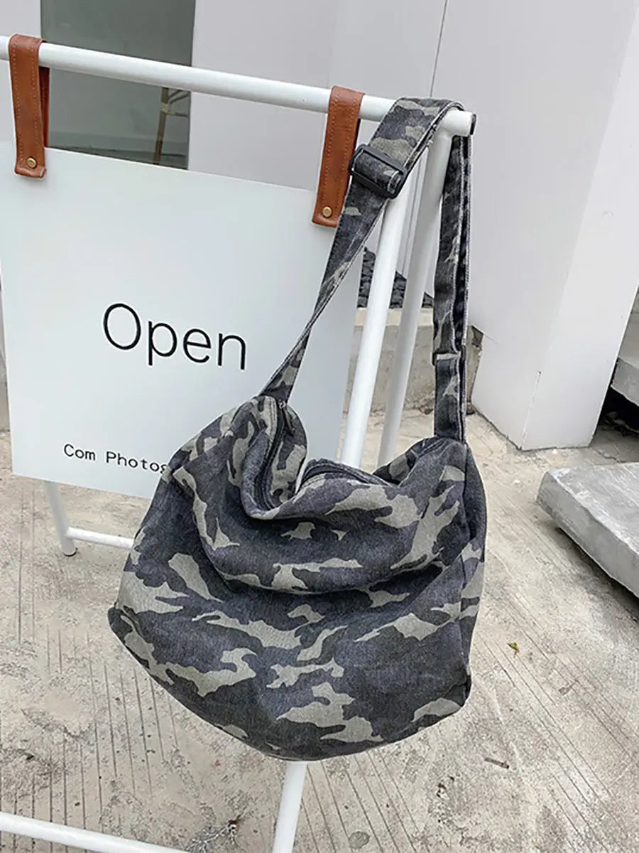 Women Artsy Camouflage Washed Shoulder Bag Crossbody Bag Ada Fashion