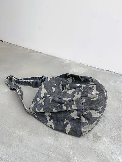 Women Artsy Camouflage Washed Shoulder Bag Crossbody Bag Ada Fashion