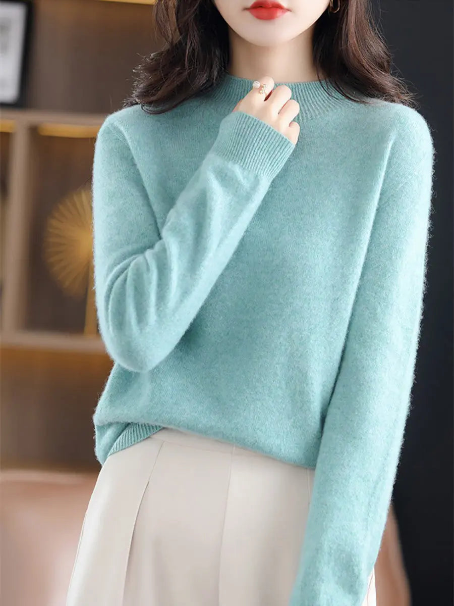 Women Casual Solid Winter Wool Warm Sweater Ada Fashion