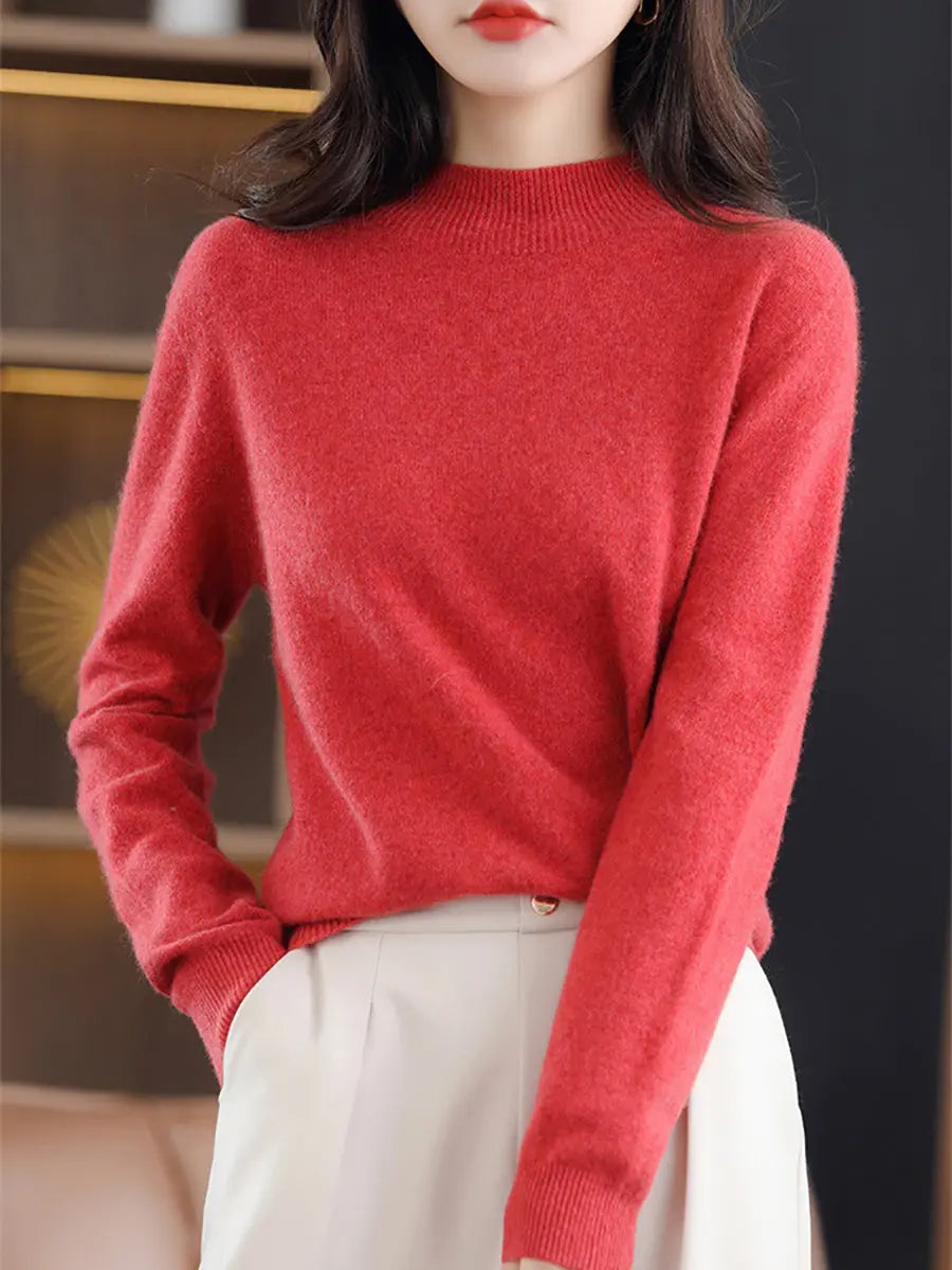 Women Casual Solid Winter Wool Warm Sweater Ada Fashion