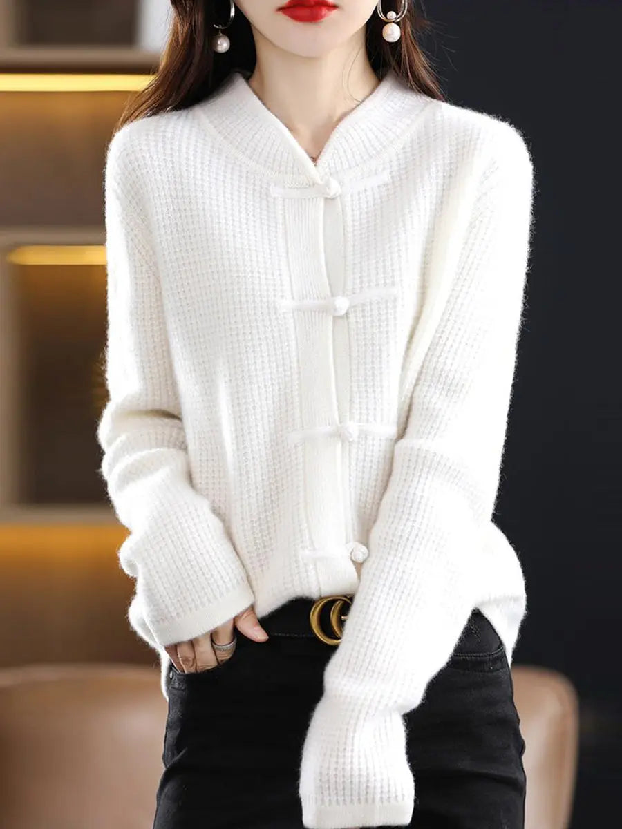 Women Casual Winter Wool Solid Knitted Sweater Ada Fashion