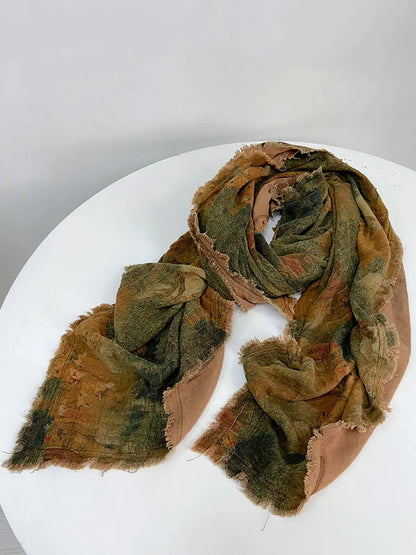 Women Ethnic Flower Tie-dye Autumn Scarf Ada Fashion