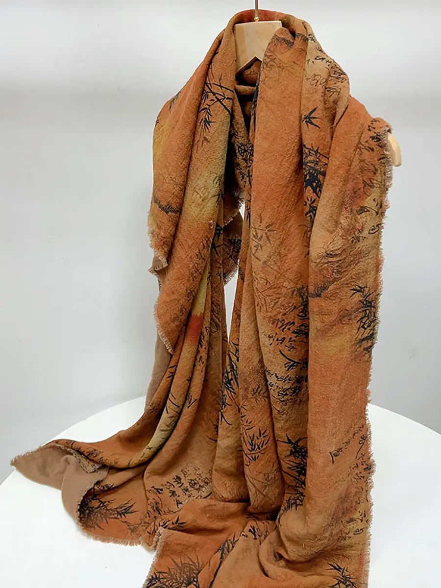 Women Ethnic Flower Tie-dye Autumn Scarf Ada Fashion