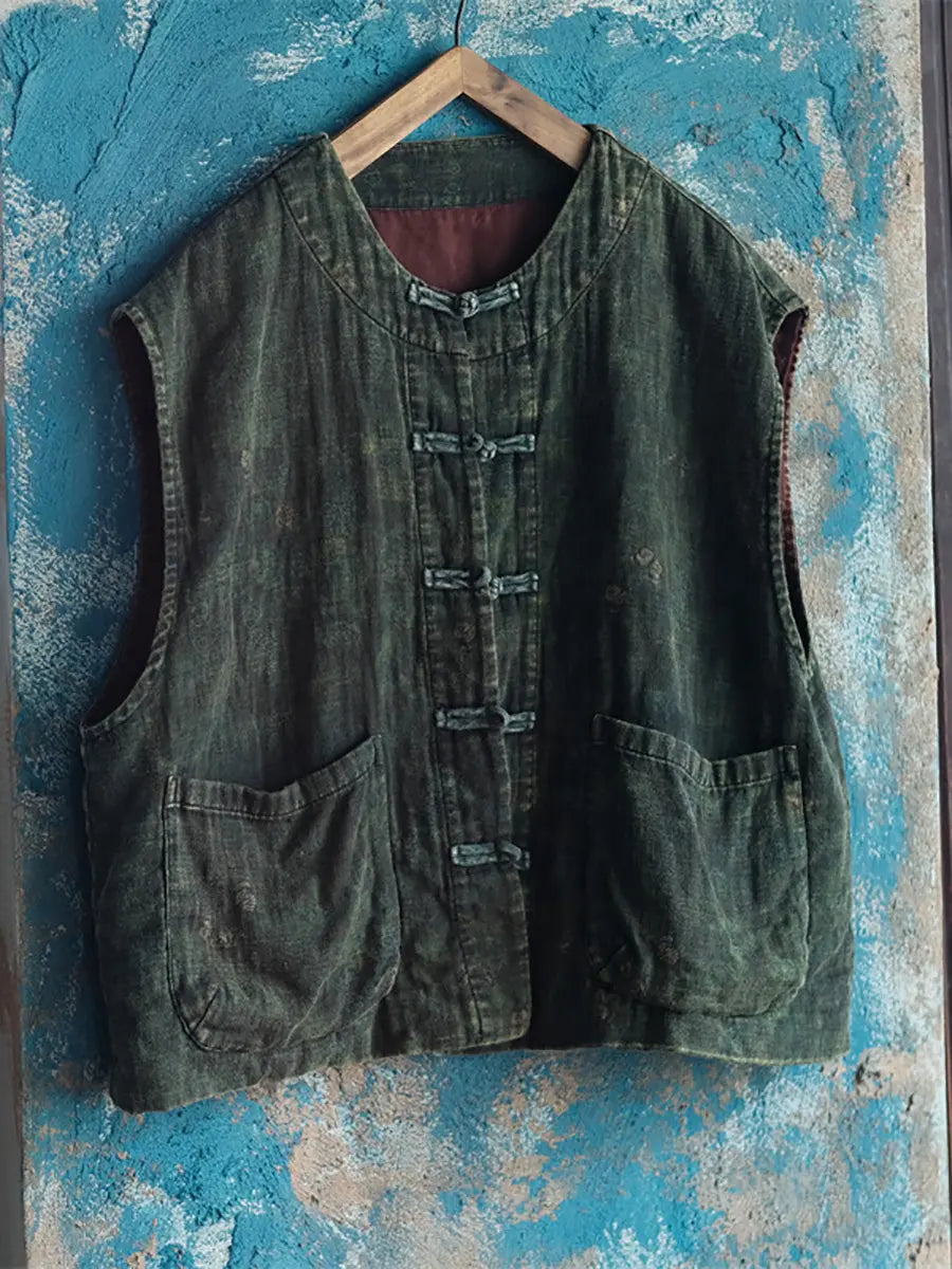 Women Ethnic Solid Spring Worn Cotton Vest Ada Fashion