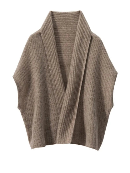 Women Solid Casual Cashmere Knitted Shawl Cardigan Ada Fashion