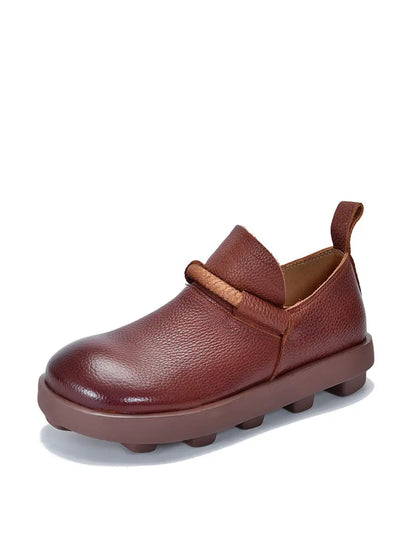 Women Spring Vintage Genuine Leather Solid Shoes Ada Fashion