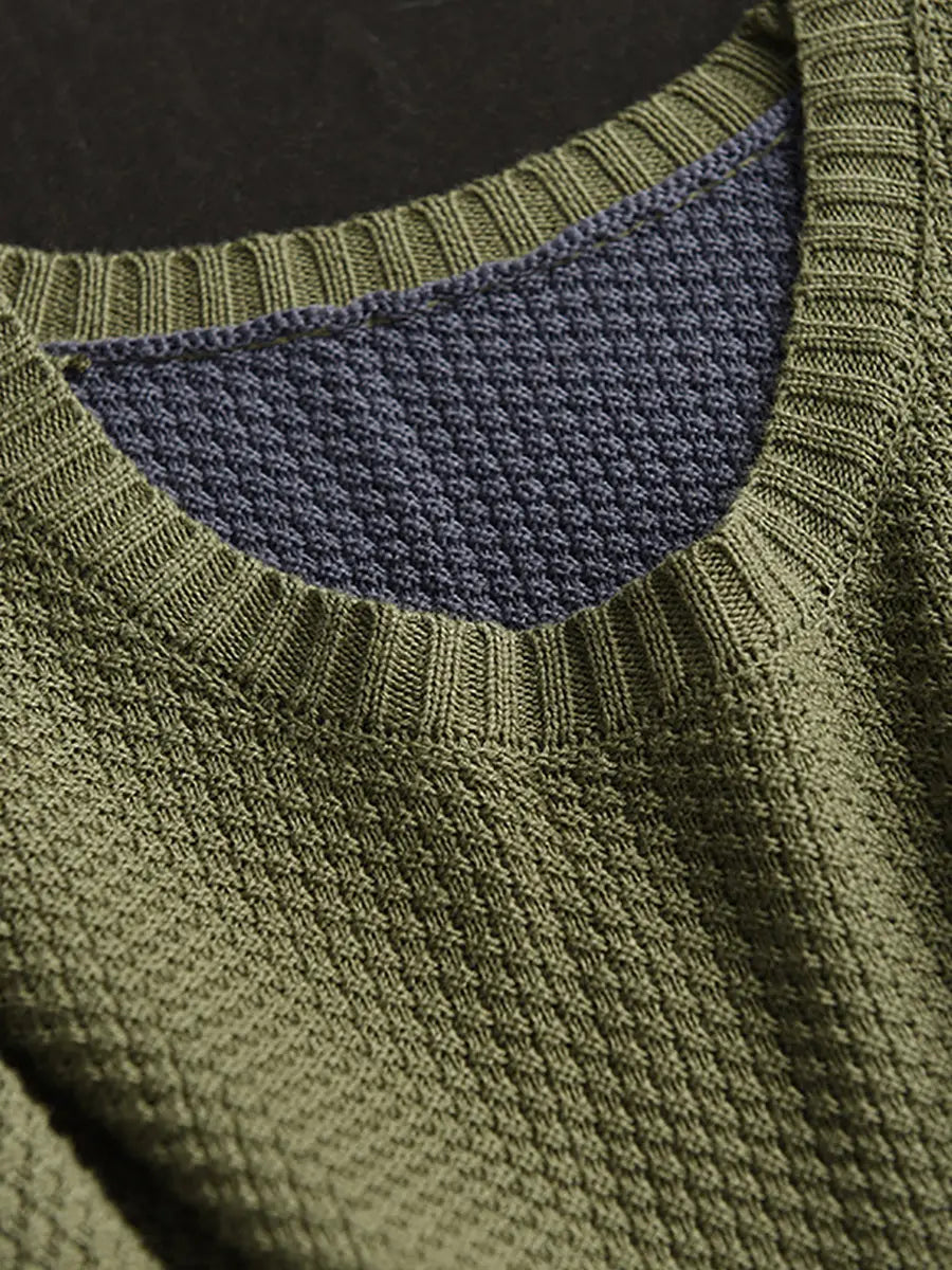 Women Vintage Colorblock Winter Knitted Sweater Ada Fashion